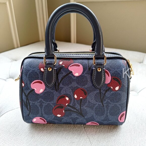 Coach Mini Rowan Crossbody Bag In Signature Canvas With Cherry Print CY741 - Picture 4 of 17